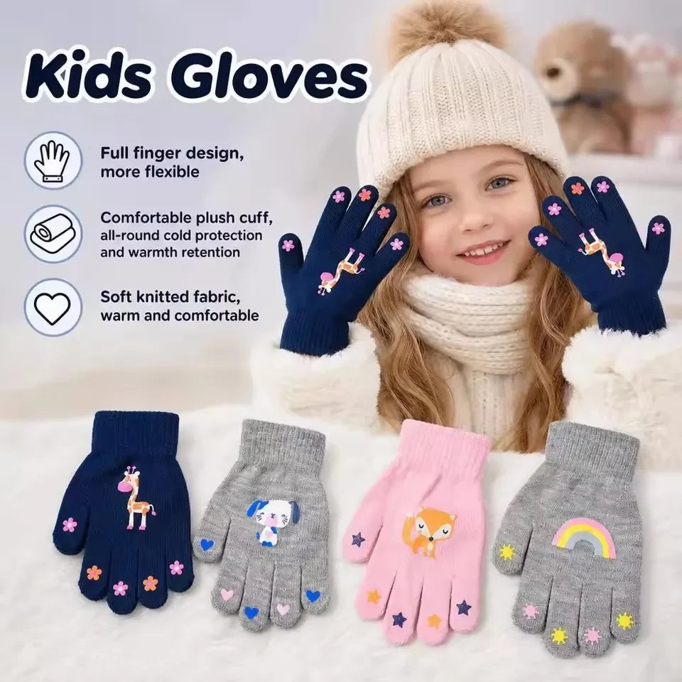 Kids Cartoon Animal Knitted Winter Gloves | Boys & Girls Kids Knitted Gloves P3