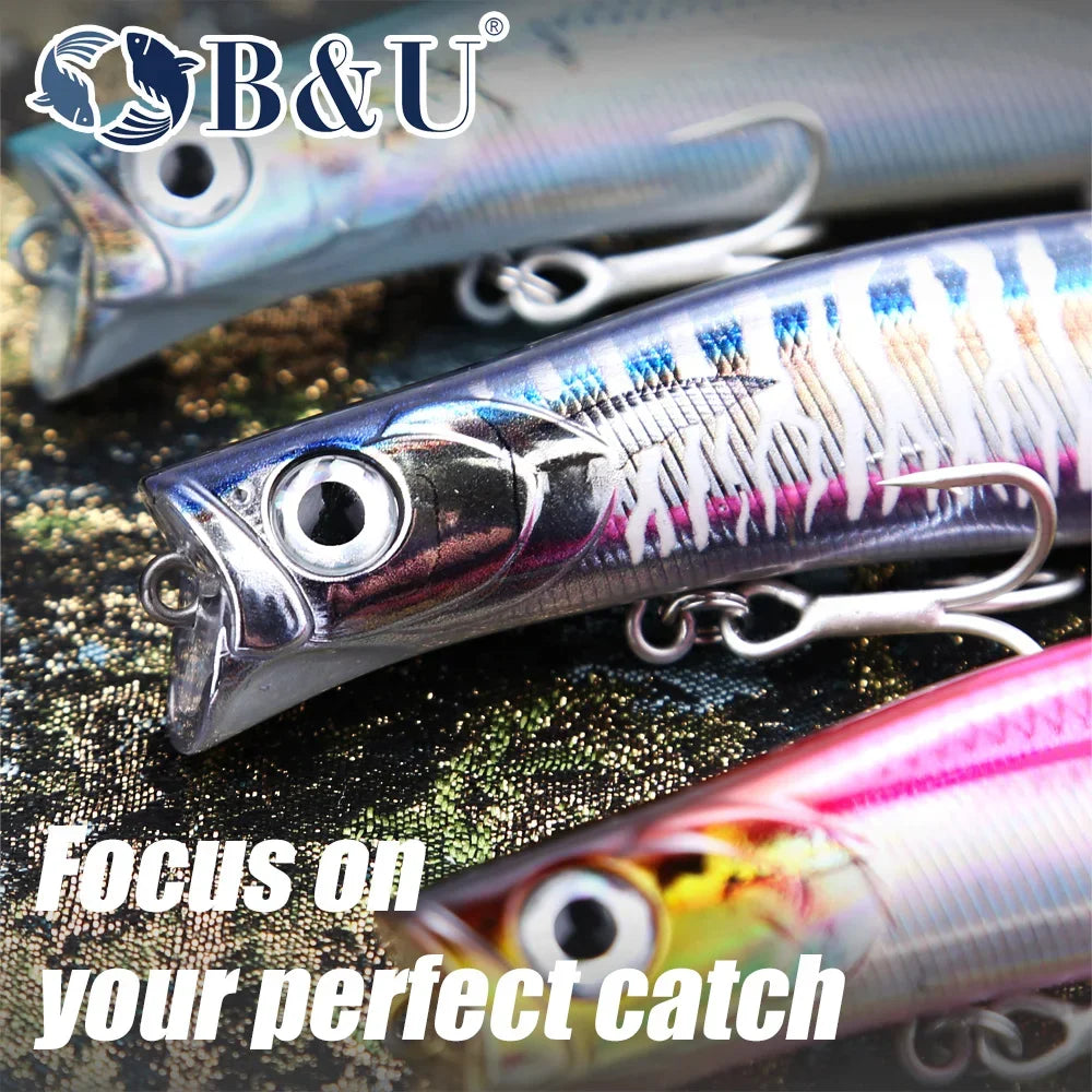 B&U 124mm Floating Minnow Lure – Seabass Wobbler Long Cast Fishing Hard Lure P3