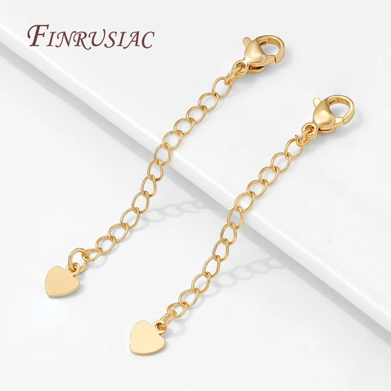 18K Gold Plated Brass Extension Chain with Clasp | DIY Jewelry Jewelry Finding P3