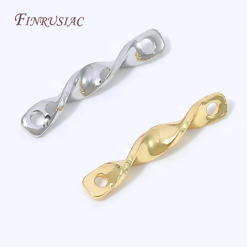 18K Gold Plated Twisted Bar Connectors | DIY Jewelry Making Jewelry Connector Links P3