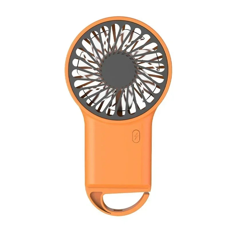 Cute Cartoon Mini Fan – USB-C Rechargeable Handheld Desk Fan Portable Mini Fan P3 Orange