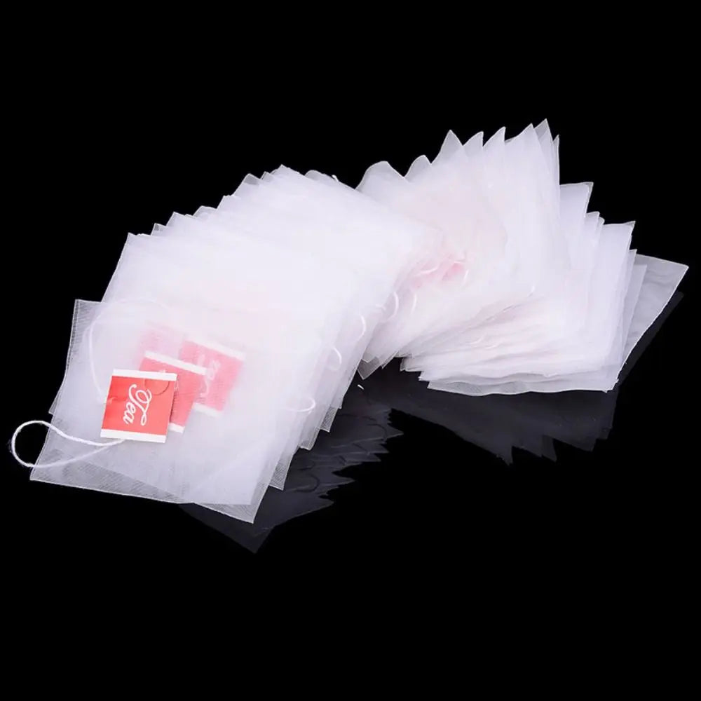 100-Pack Nylon Drawstring Disposable Tea Filter Bags | Transparent Tea Filter Bags P3