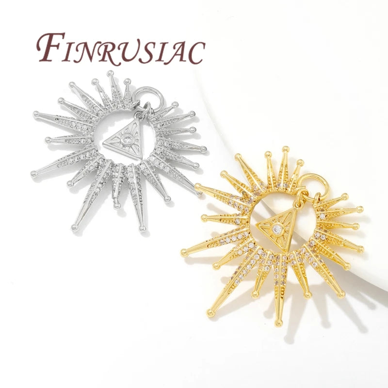 18K Gold Plated Sun & Star Pendant Charms | DIY Jewelry Findings Jewelry Pendant Charms P3