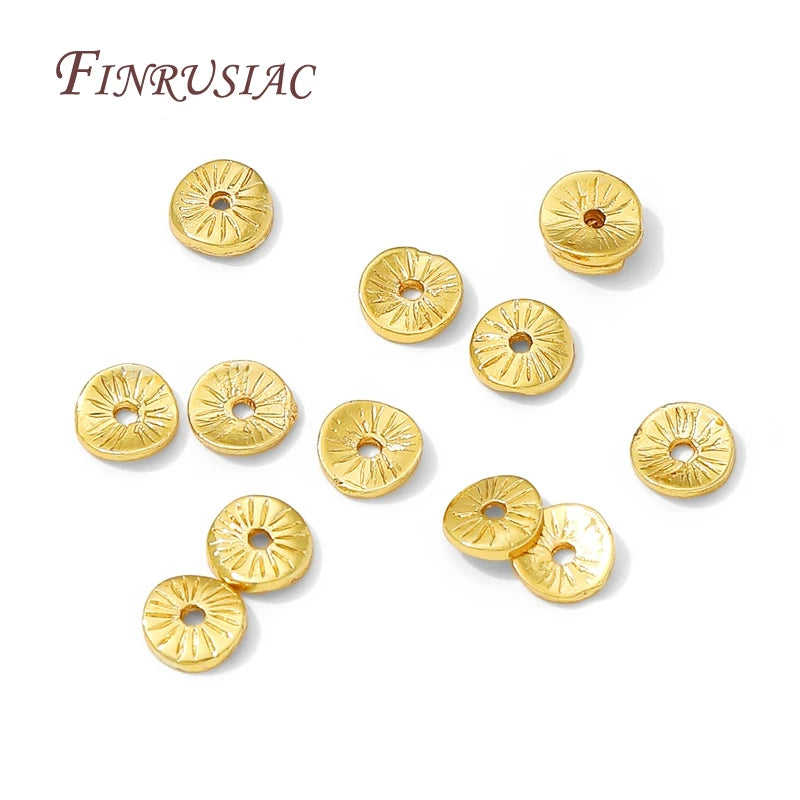 6mm 18K Gold Plated Brass Round Spacer Beads | DIY Jewelry Jewelry Spacer Beads P3
