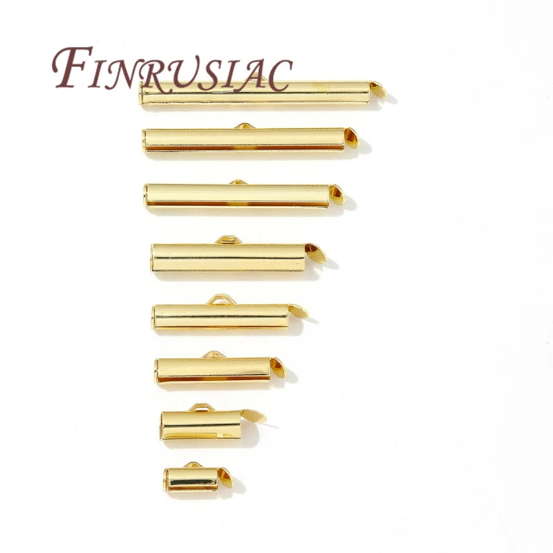 18K Gold Plated Crimp End Caps & Slider Clasps | DIY Jewelry Jewelry Findings P3