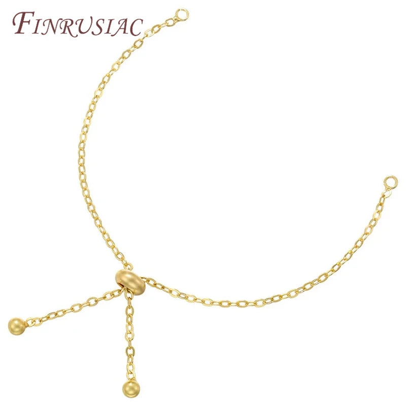 18K Gold Plated Sliding Adjustable Bracelet Chain | DIY Jewelry Jewelry Making Chain P3