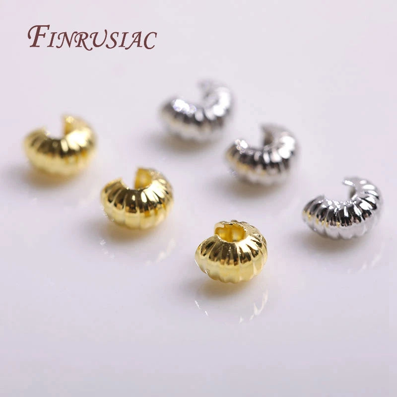 14K/18K Gold Plated 4mm Crimp Bead Covers | DIY Jewelry Findings Jewelry Findings P3