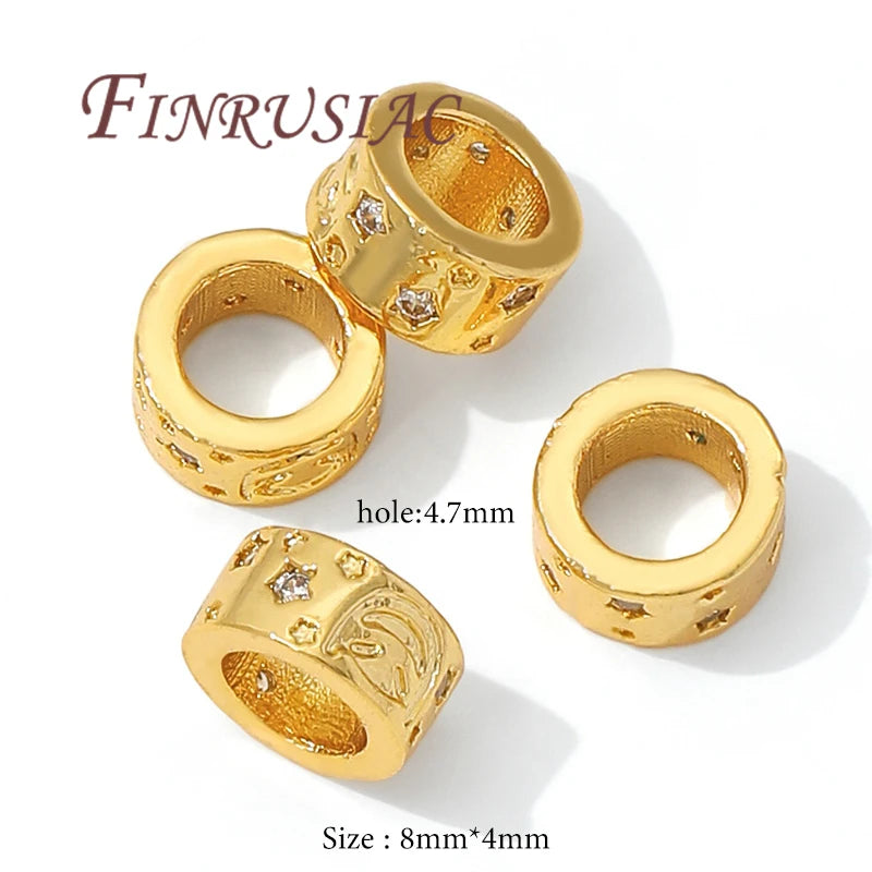 18K Gold Plated Spacer Beads 8mm – Large Hole DIY Jewelry Jewelry Spacer Beads P3 18K Gold Plated 8 pieces