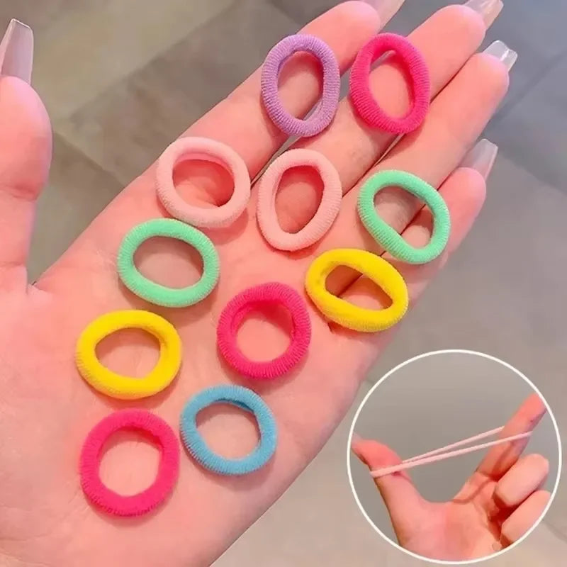 200PCS Colorful Nylon Elastic Hair Ties for Girls | Ponytail Bands Elastic Hair Ties P3