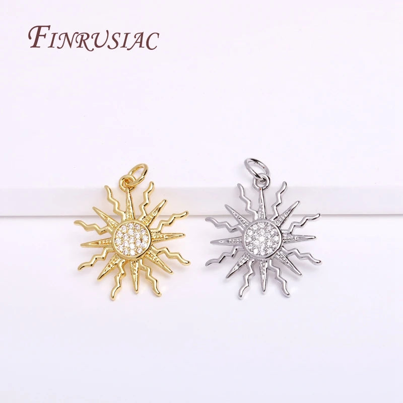 18K Gold Plated Sun Charm Pendant | DIY Jewelry Making Jewelry Charm Pendant P3
