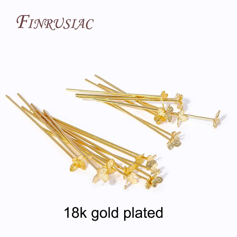Butterfly Flat Head Pins 18K Gold Plated – 30mm & 40mm DIY Jewellery Jewelry Making Pins P3 18K Real Gold Plated 30mm-20 Pieces