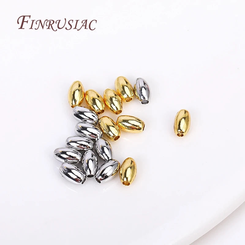 18K Gold Plated Oval Spacer Beads 3x5mm | DIY Jewelry Making Jewelry Spacer Beads P3