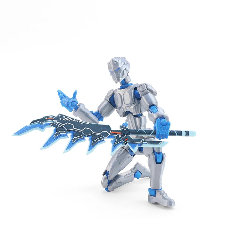 Winged Mech Robot Model – 3D Printed Poseable Desktop Figure Poseable Robot Figure P3