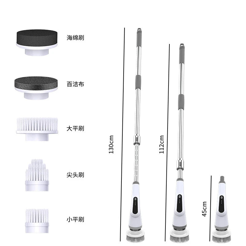 Electric Cleaning Brush Kit – Long-Handle Wireless Rechargeable Electric Cleaning Brush P3