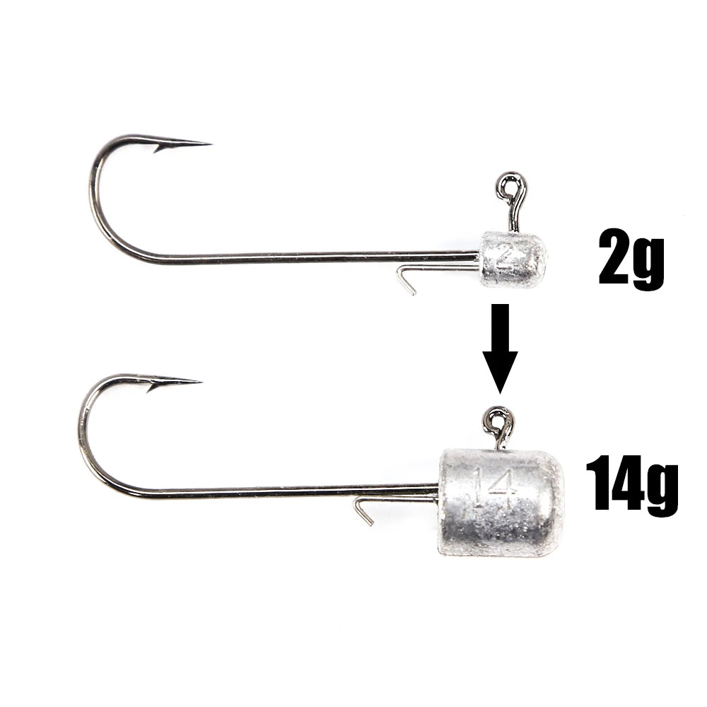 B&U Ned Rig Mushroom Head Hooks – Soft Bait Worm Fishing Fishing Hooks P3