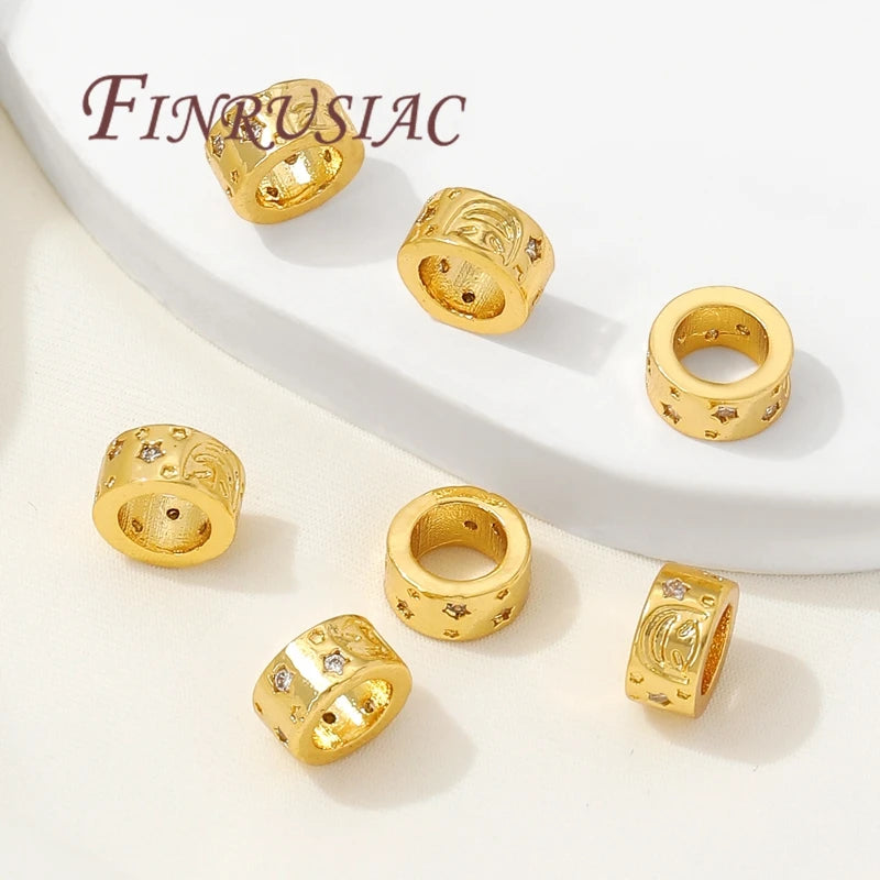 18K Gold Plated Spacer Beads 8mm – Large Hole DIY Jewelry Jewelry Spacer Beads P3