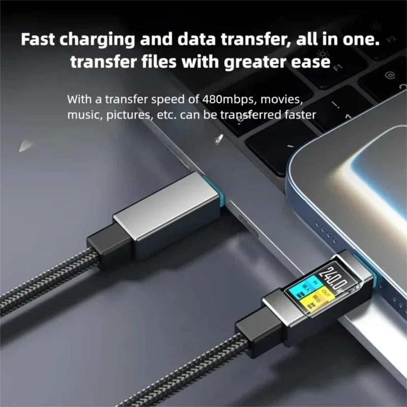 100W USB-C to USB-C Fast Charging Cable | 6A High-Speed Data USB-C Charging Cable P3