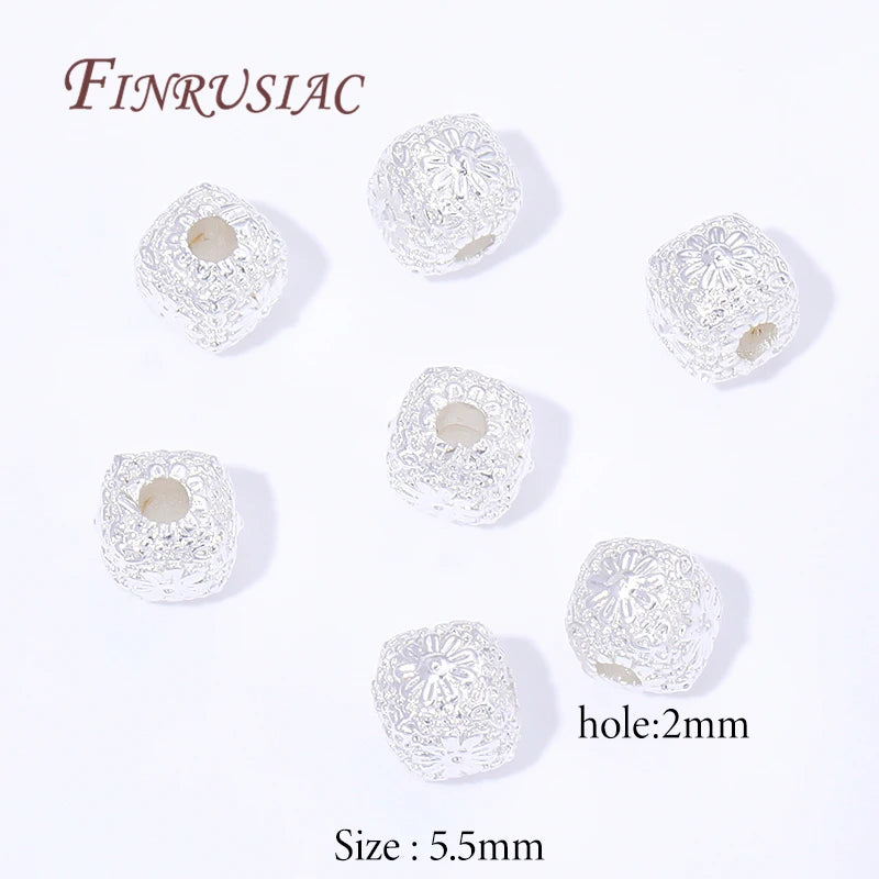 18K Gold Plated Brass Square Beads 5.5mm | DIY Jewelry Making Jewelry Making Beads P3 Silver Plated 20 pcs