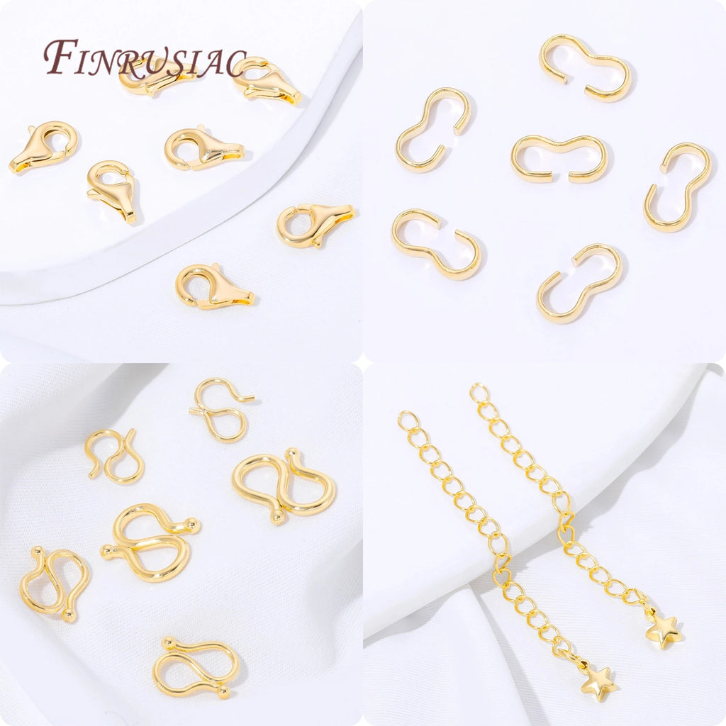 18K Gold Plated Lobster Clasps & S Hook Clasps – DIY Jewelry Jewelry Clasps & Findings P3