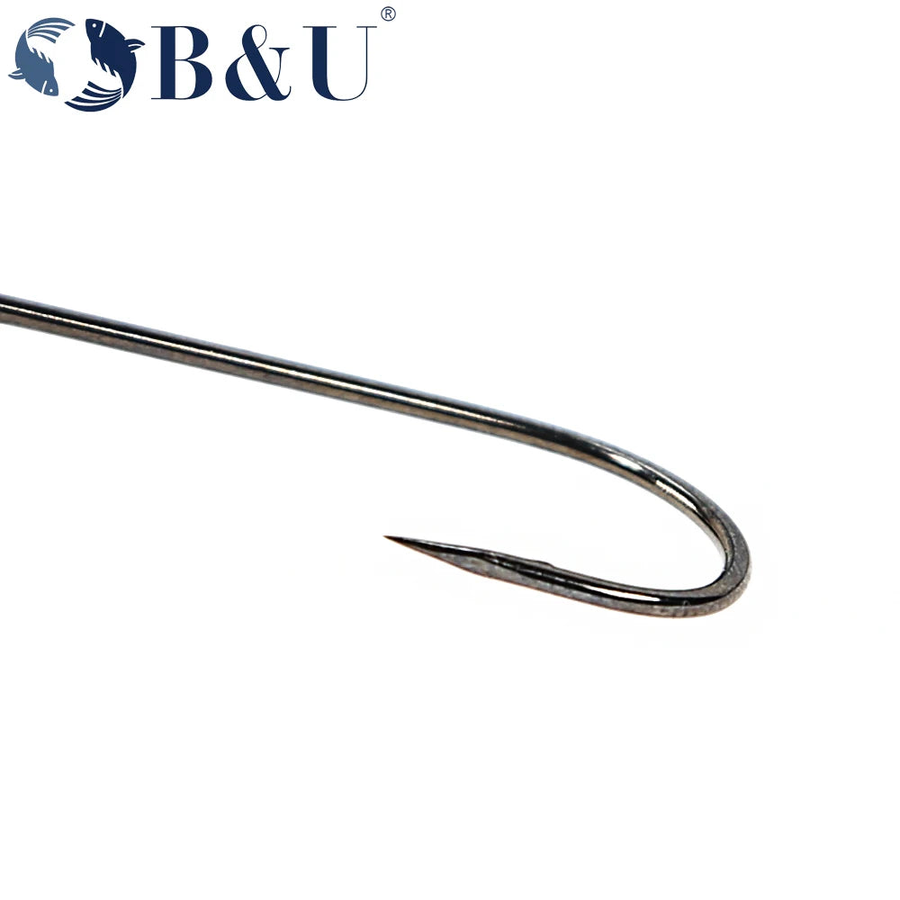 B&U 20pcs Barbed Worm Hooks – High Carbon Steel Fishing Hooks Fishing Hooks P3