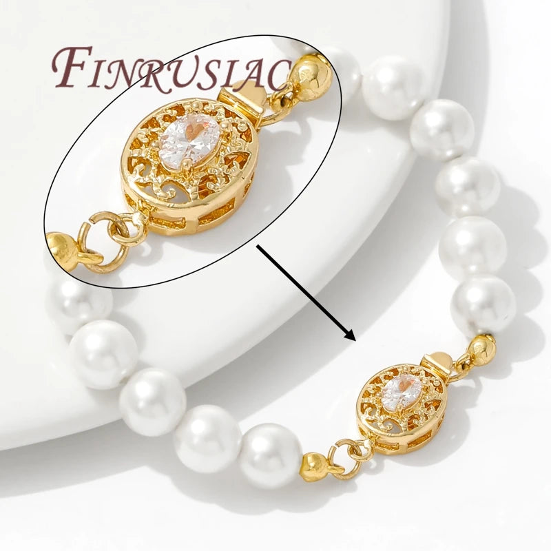 18K Gold Plated Bead Safety Clasp for Bracelets | FINRUSIAC Jewelry Clasp Findings P3