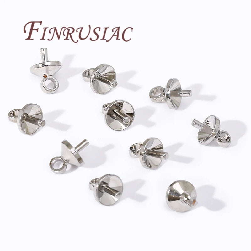 18K Gold Plated Screw Eye Pins & Bail Connectors – DIY Jewelry Jewelry Findings P3 Rhodium Plated 5mm-40pcs