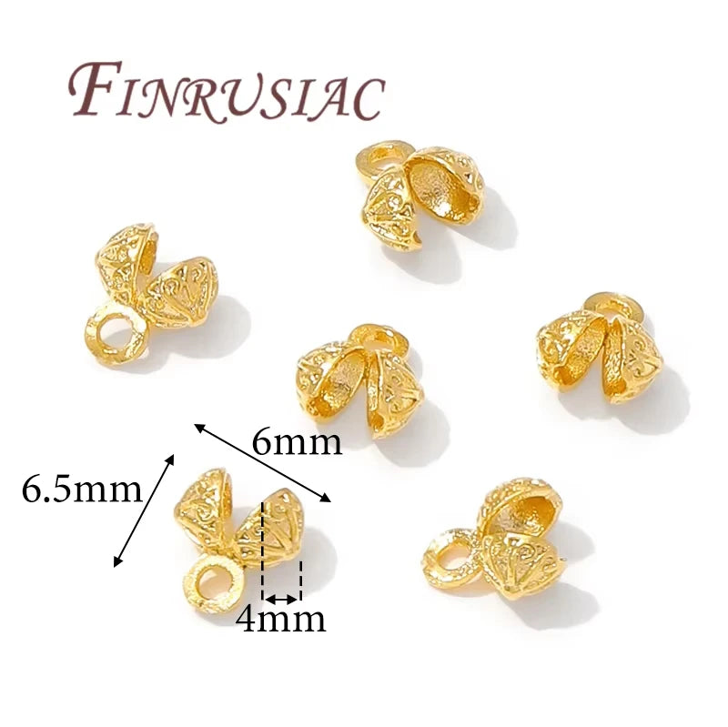 18K Gold Plated Crimp Cover Beads – DIY Jewelry Findings Jewelry Findings Beads P3 18K Real Gold Plated 20 pcs