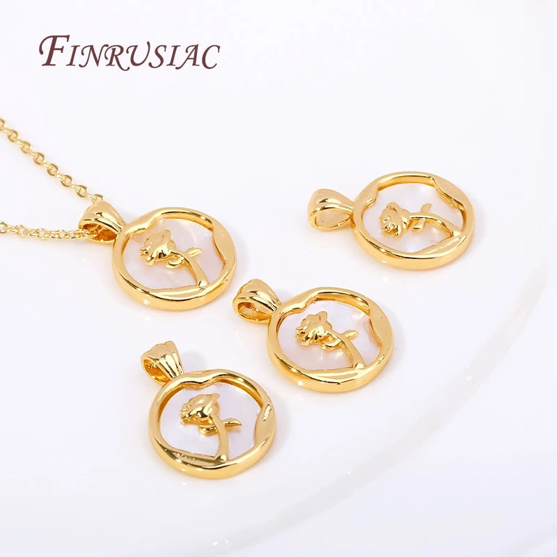 18K Gold Plated Rose Pendant Charms | DIY Jewelry Making Jewelry Pendant Charm P3
