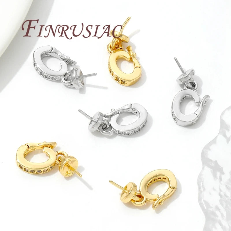 18K Gold Plated Pearl Pendant Mounting Charms & Connectors Jewelry Findings P3