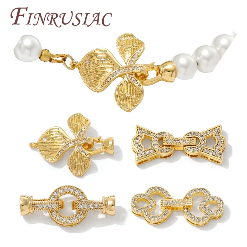 18K Gold Plated Magnetic Clasp | Pearl Bracelet Necklace DIY Jewelry Clasp Findings P3