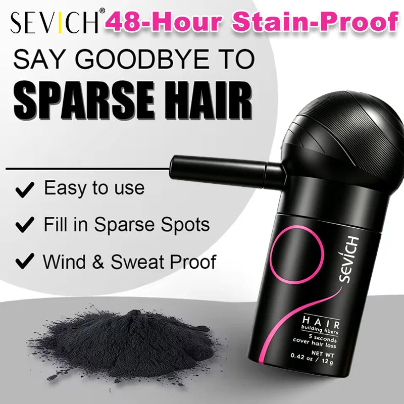 SEVICH Hair Fiber Powder 12g – Spray Nozzle, 24H Volume Hair Fiber Powder P3