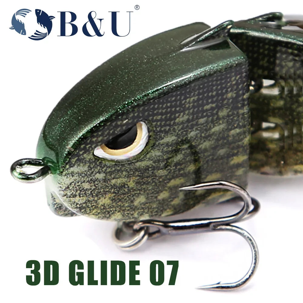B&U GLIDE 55mm Slow Sinking Jerkbait – Pike Bass Trout Lure Hard Fishing Lure P3