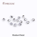 18K Gold Plated Geometric Faceted Spacer Beads | DIY Jewelry Jewelry Spacer Beads P3 Rhodium Plated 4MM-50 pcs