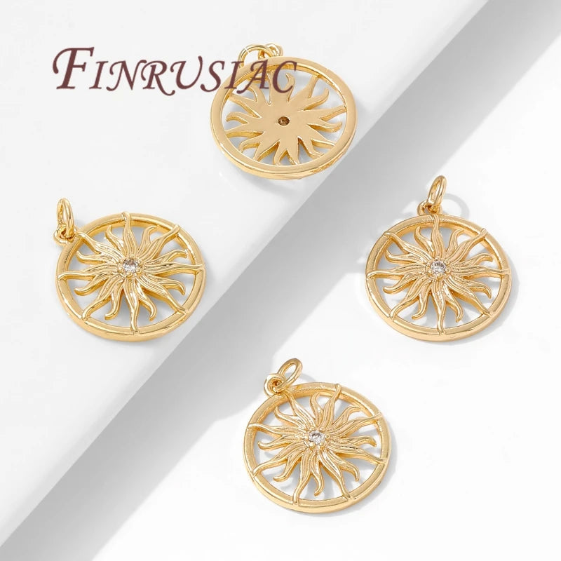 18K Gold Plated Brass Sun Charms – DIY Jewelry Pendants Jewelry Charms & Pendants P3