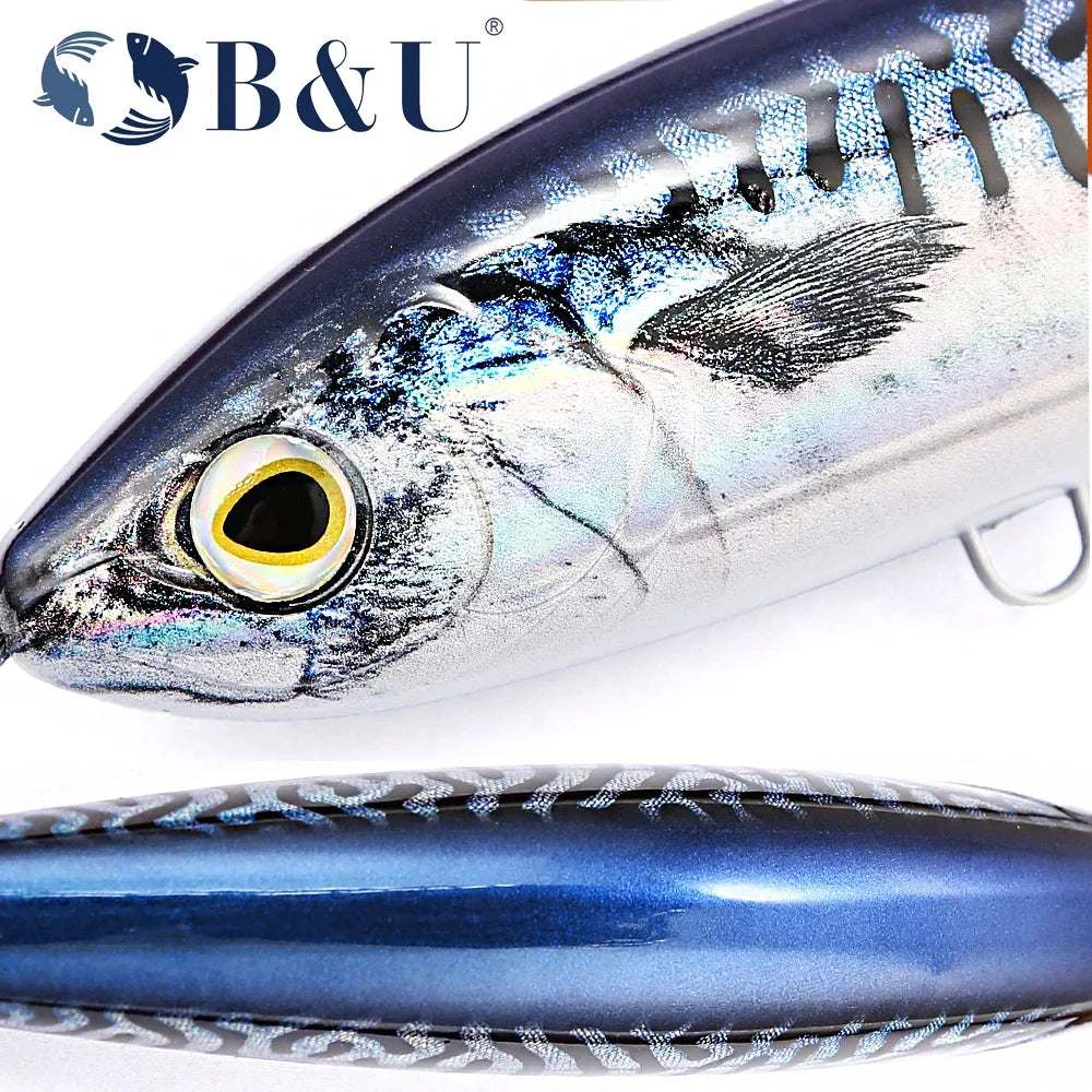 B&U 3D Printed Sea Stickbait Pencil Lure | GT Saltwater Topwater Topwater Fishing Lure P3