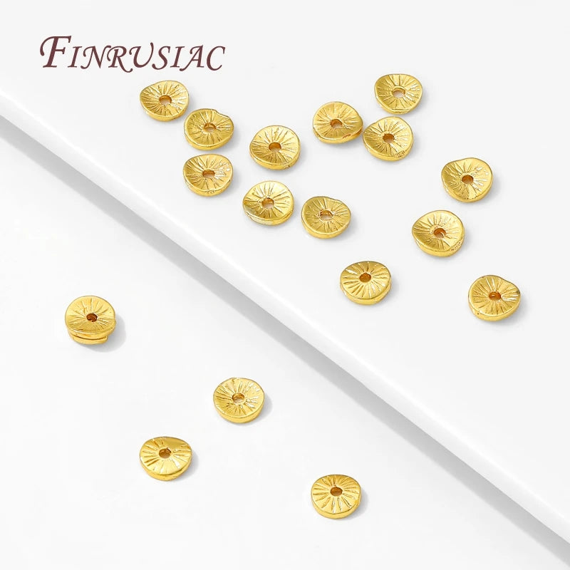 6mm 18K Gold Plated Brass Round Spacer Beads | DIY Jewelry Jewelry Spacer Beads P3