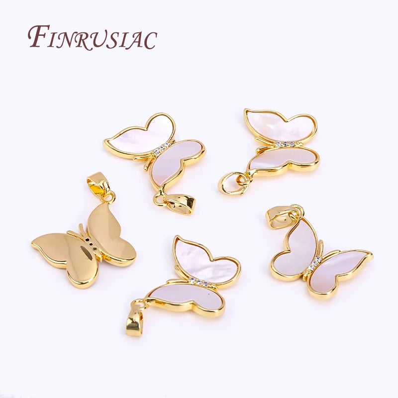 Gold Plated Zircon Butterfly Charm Pendants – DIY Jewelry Jewelry Charm Pendant P3