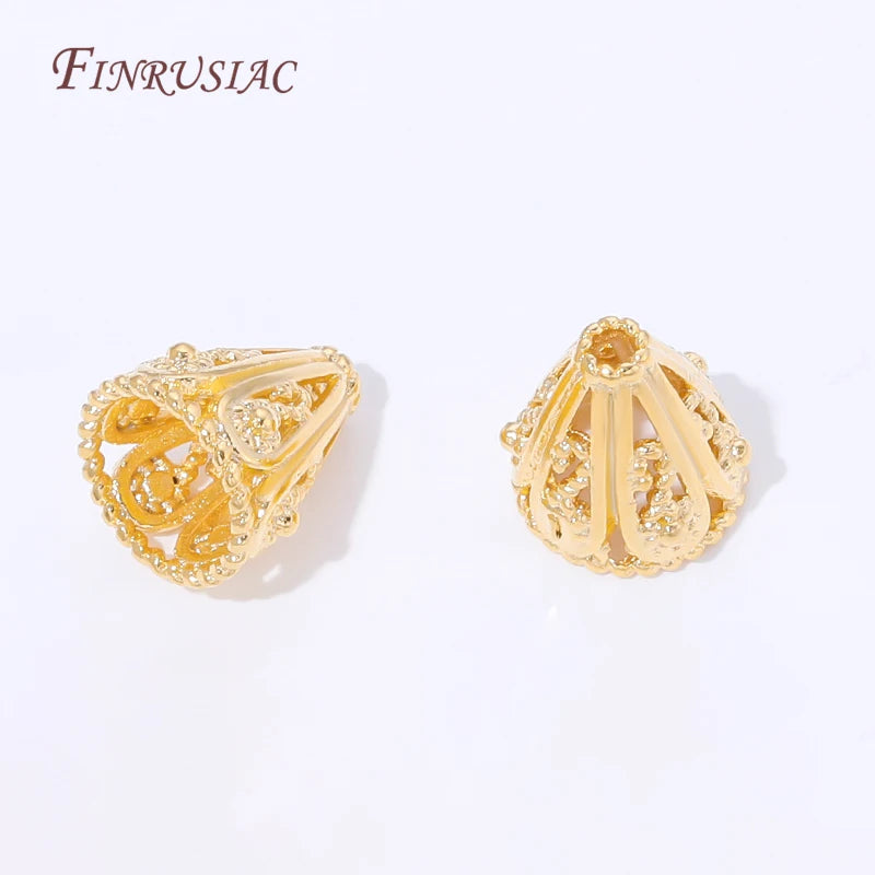 18K Gold Plated Filigree Cone Bead Caps | DIY Jewelry Making Jewelry Findings P3