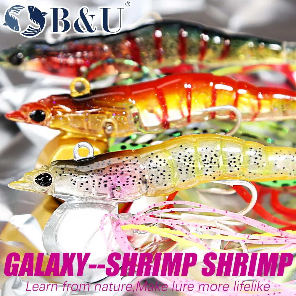 B&U 3D Metal Jig Shrimp Lure – Saltwater Shore Casting Spin Bait Metal Jig Lure P3