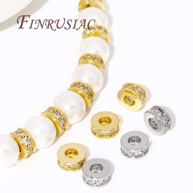 18K Gold Plated Brass Zircon Spacer Beads – DIY Jewelry Making Jewelry Spacer Beads P3