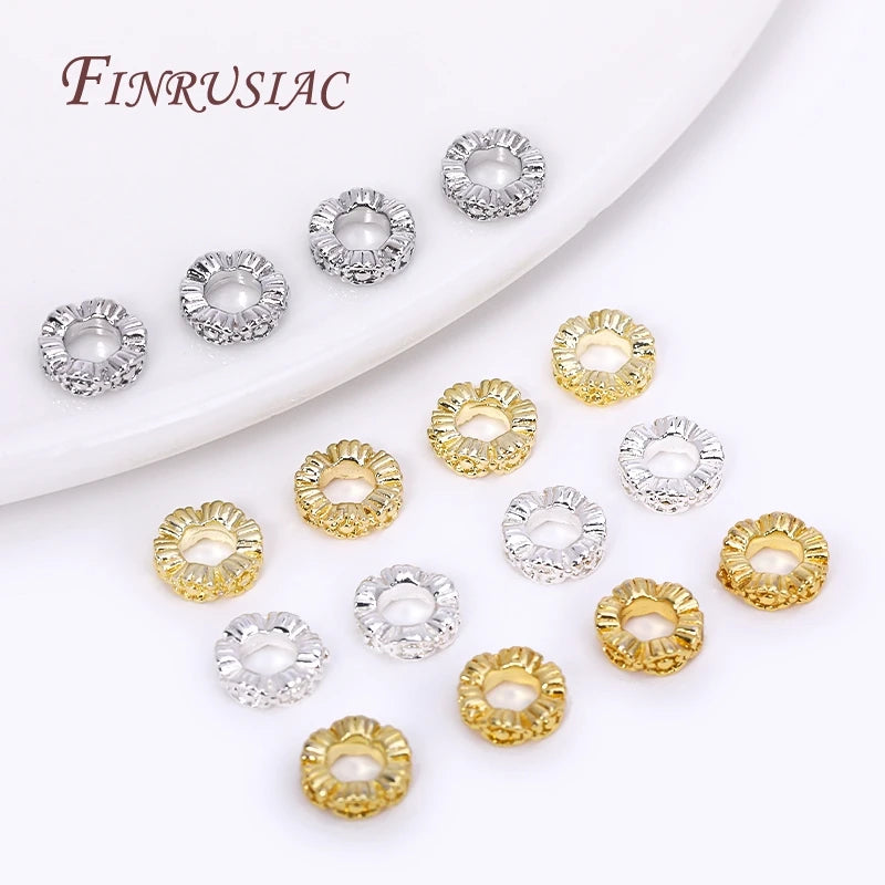 18K Gold Plated Brass Lace Spacer Beads 6.2x2mm | DIY Jewelry Jewelry Making Beads P3