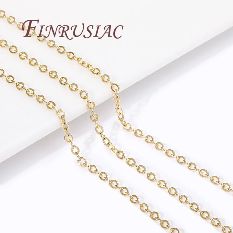 18K Gold Plated O Shape Chain 1.2mm–2mm | DIY Necklace Bulk DIY Jewelry Chain P3