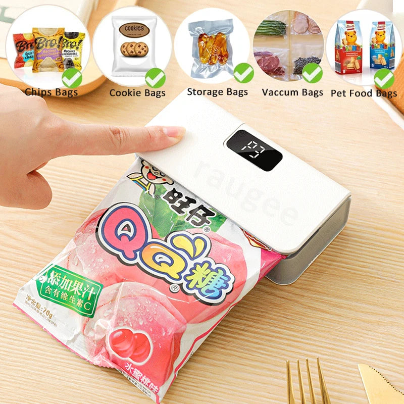 Raugee Mini Heat Bag Sealer – USB Rechargeable 2-in-1 Handheld Bag Sealer P3