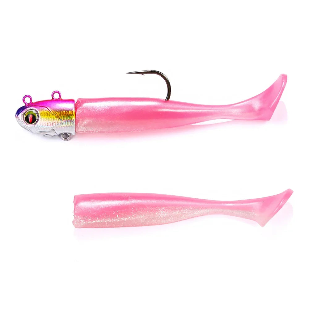 B&U Soft Swimbait Jig Head Hook 14g–33g | Saltwater Bass Lure Soft Fishing Lure P3 pink jig head 21g