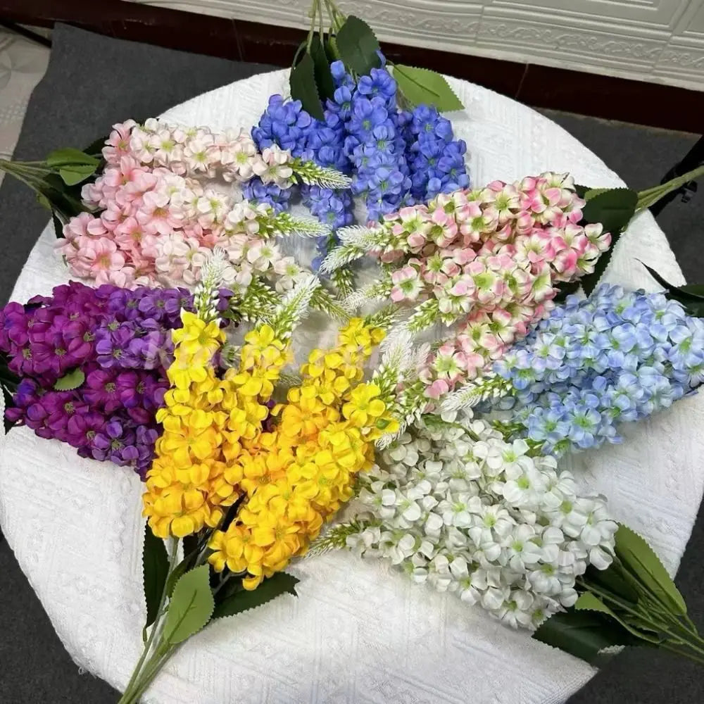 5-Stem Silk Hyacinth Artificial Flowers – Multicolor Bouquet Artificial Flower Bouquet P3
