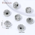 18K Gold Plated Fluted Pumpkin Spacer Beads | DIY Jewelry Jewelry Spacer Beads P3 Rhodium Plated 10 pieces