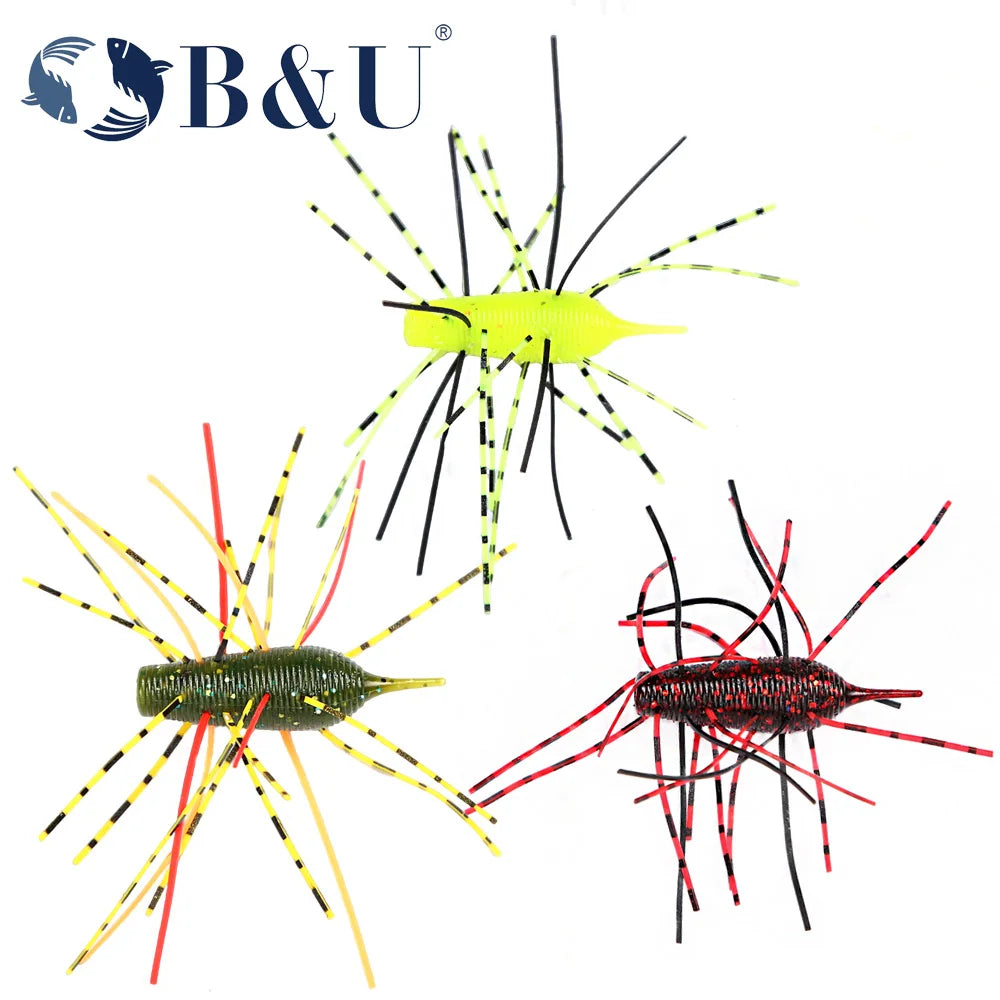 B&U Multi-Tentacle Silicone Soft Lures 4/5pc – Bass Trout Bait Soft Fishing Lures P3