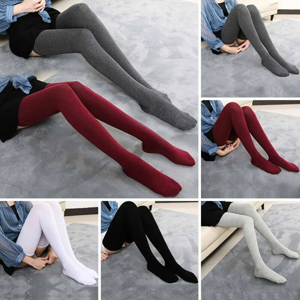 Women's Extra-Long Thigh High Over-the-Knee Cotton Stockings Thigh High Stockings P3