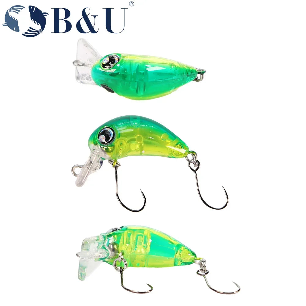 B&U Micro Slow Sinking Crankbait – Trout & Perch Lure Fishing Crankbait Lure P3