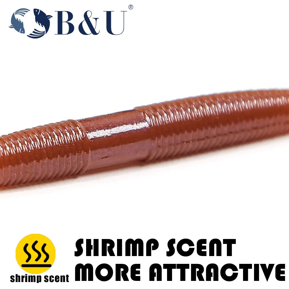 B&U Floating Senko Worm Soft Plastic Stickbait | Bass Perch Soft Plastic Lure P3
